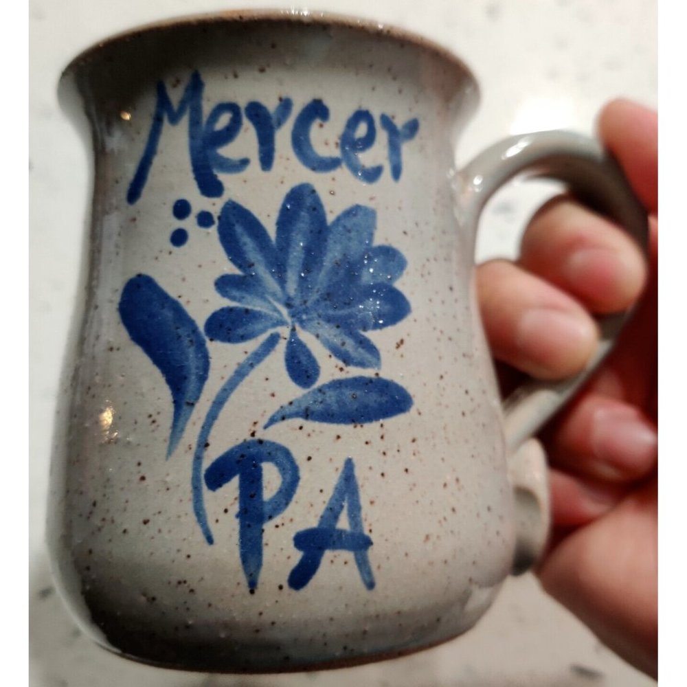 Vintage Art Pottery Mercer PA Pennsylvania 3.75” Coffee Mug  - Sugar Loaf 94'